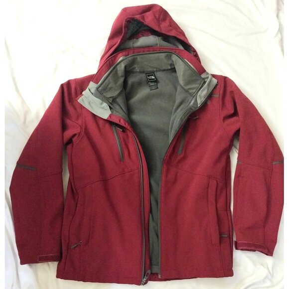 The North Face Women's Burgundy Velour Lined Coat Medium - Picture 2 of 6